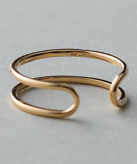 Amazon | (エテ) ete K18YG パーティクル ダブルライン リング 230707