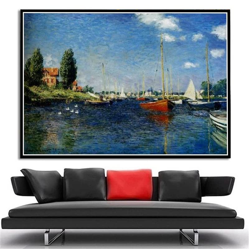 Amazon.co.jp: クロード・モネのアルジャントゥイユ・ヨットの絵﹣フル