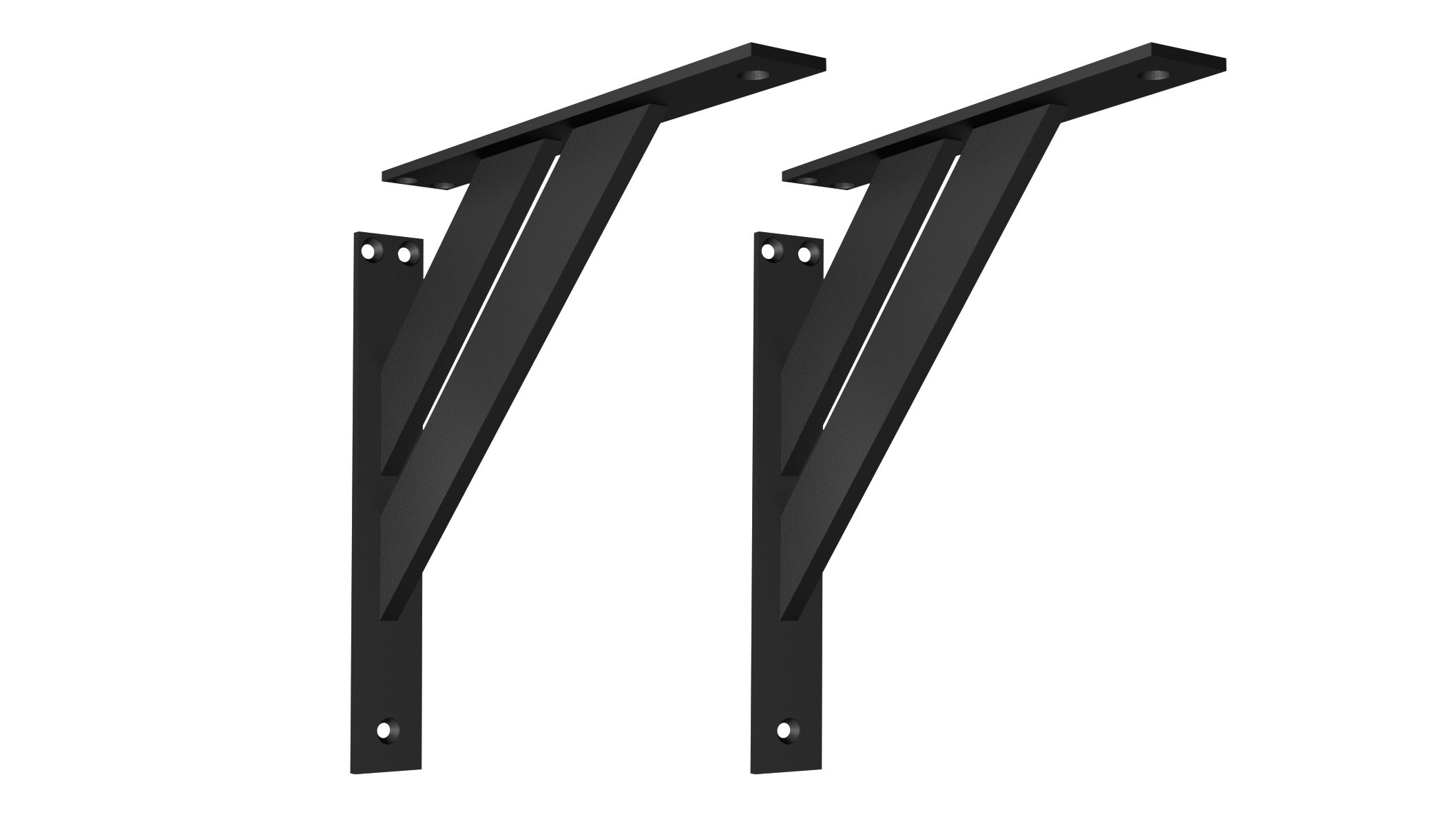EMT-DESIGN® Paire de - supports d'étagère modernes pour décoration - Aluminium 240x240 Noir