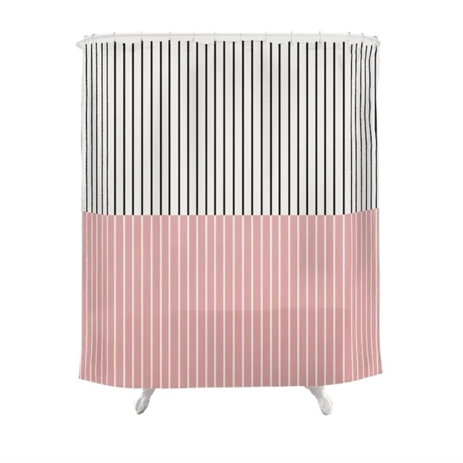 Uiyiui Multicolor-4 Pink Black And White Striped Shower Curtain 83X71in/210X180cm/Wxh Simple Modern Polyester Waterproof Fabric Bathroom Curtains For Shower Stall Bathtubs Home Decoration With Hooks