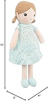 Vista 12 de Linzy Toys, muñeca de trapo de felpa suave azul menta Emily, 15 pulgadas