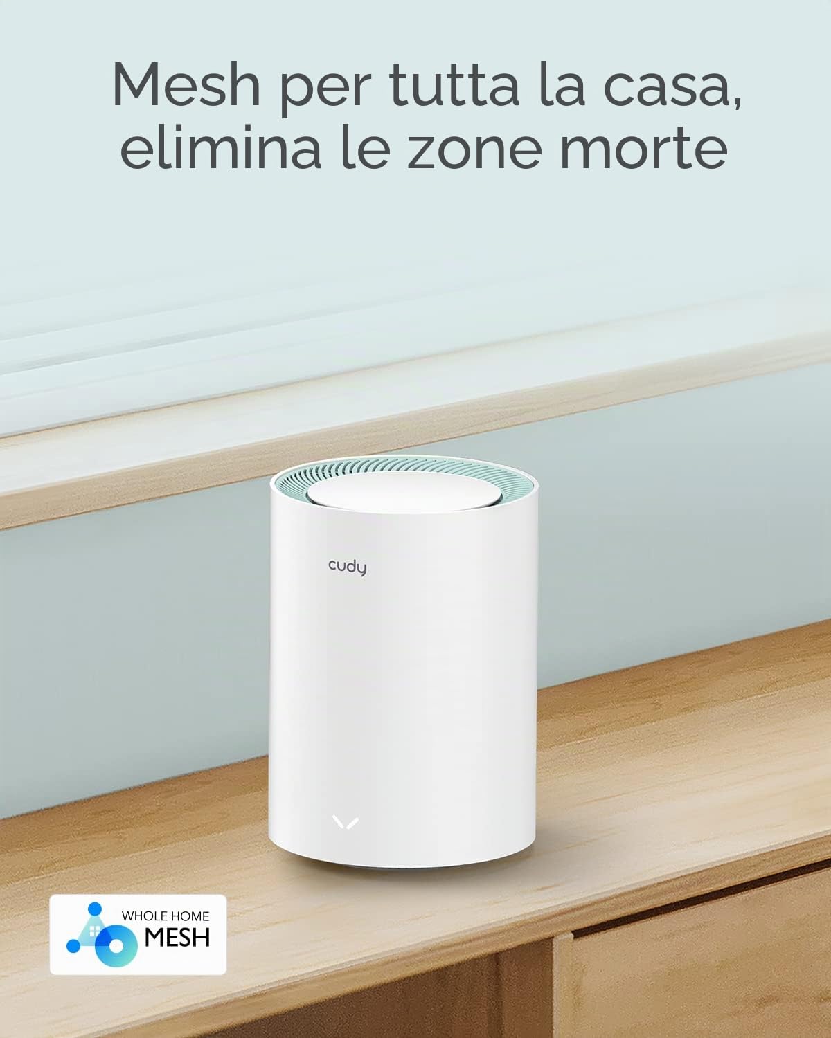 Cudy AC1200 Gigabit Sistema WiFi a Rete Completa, Dual Band, Estensore WiFi, Porte Gigabit, Antenne ad alto guadagno, VPN, Cloudflare, Connetti fino a 100 Dispositivi, M1300 1- Pacchetto