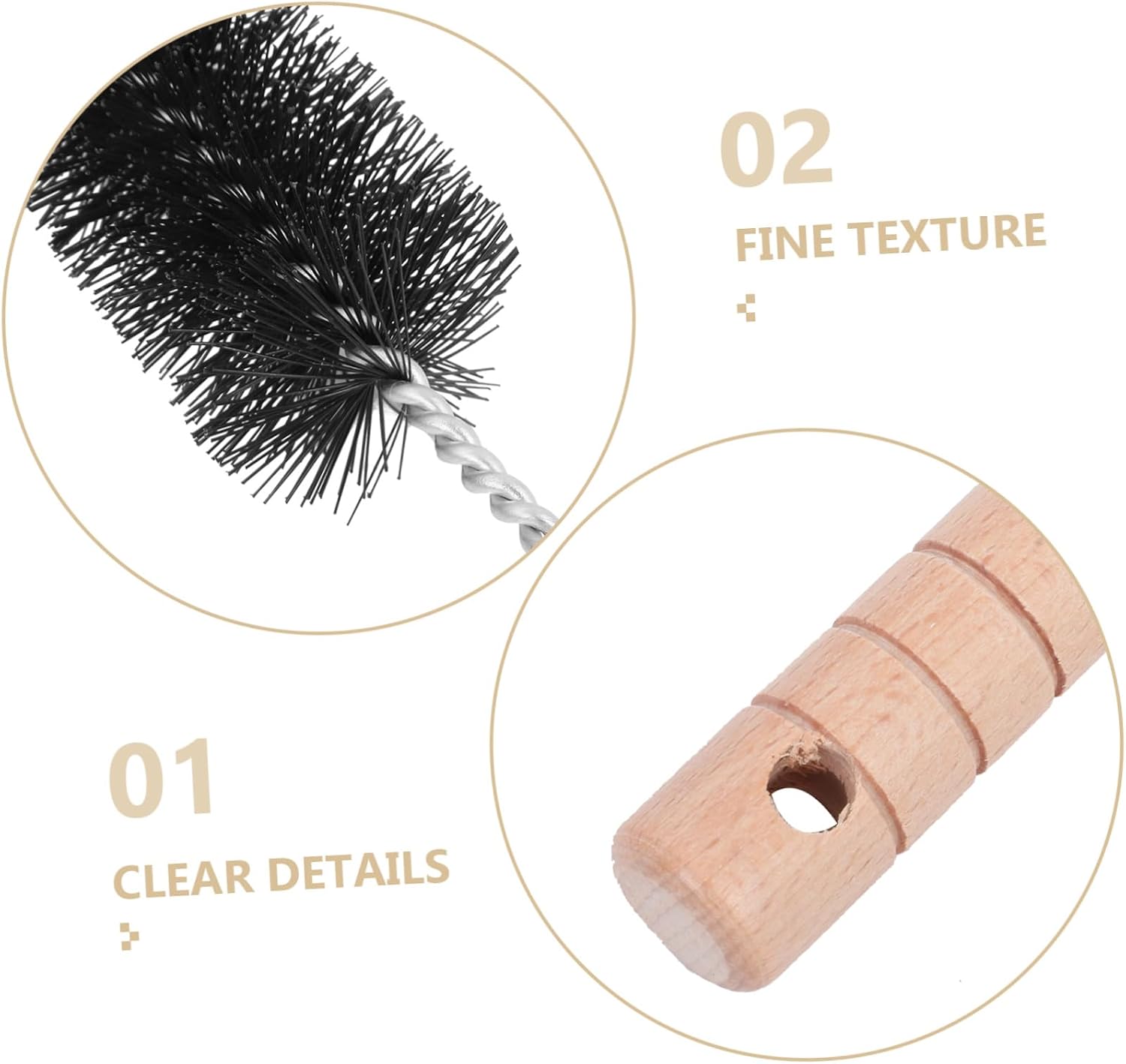 2pcs Multifunctional Washing Machine Dryer Cleaning Brush with Wooden Handle Flexible Fine Bristles for Deep Dust Removal and Pipe Cleaning Practical Tool for Household Appliance