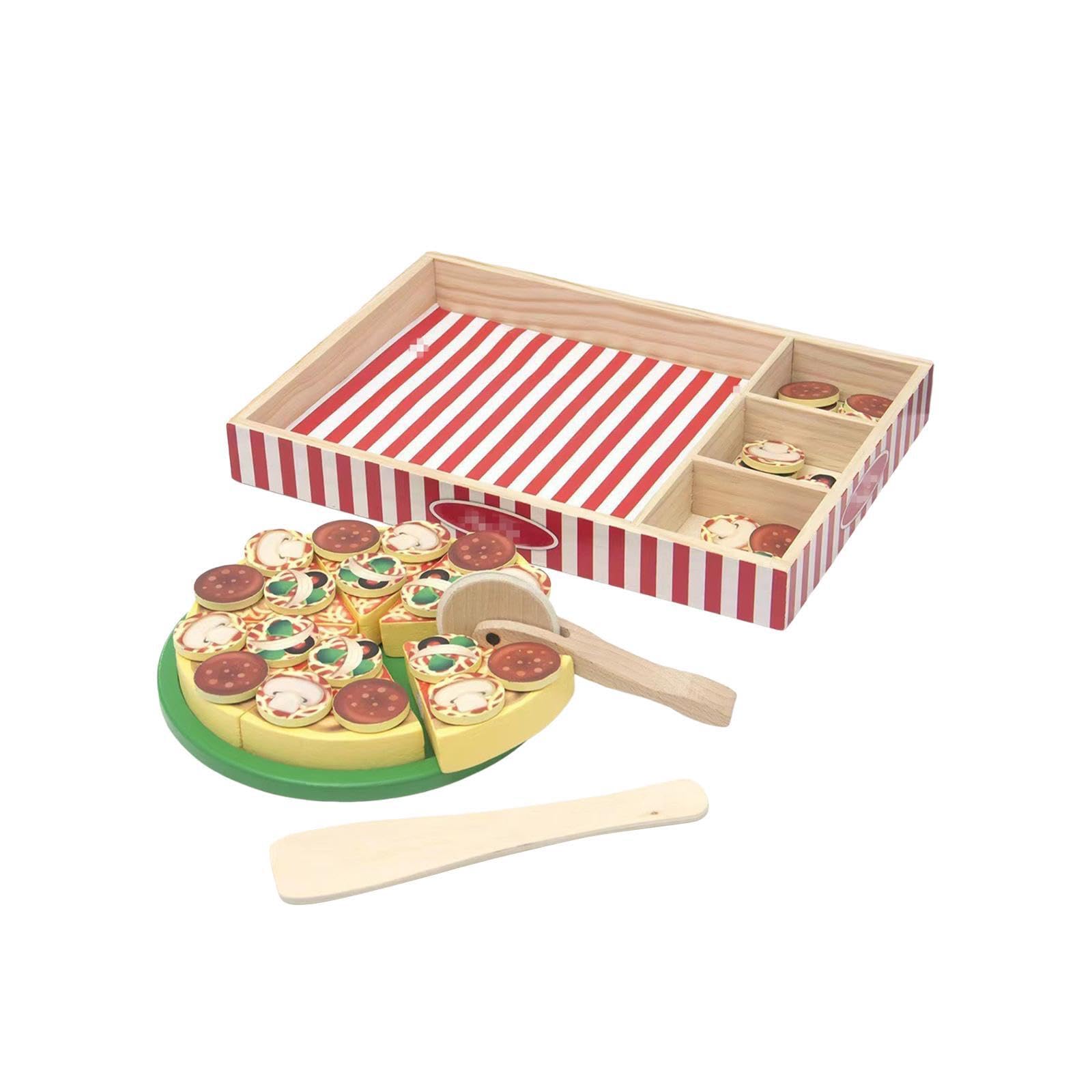 Set da cucina giocattolo per pizza in legno creativo per bambini, gioco di finzione, promuove le capacità comunicative e il gioco cooperativo. Set da