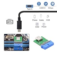 Vista 27 de cablecc USB 3.1 tipo C USB-C hembra solo puerto a 480Mbps USB 2.0 placa base 9pin 10pin adaptador de cabecera PCBA