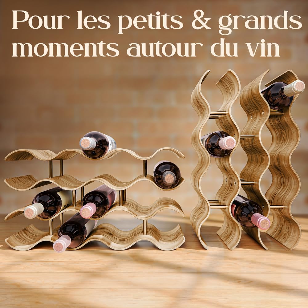 Dreiklang - be smart Casier à vin en Bois pour 12 Bouteilles | Stable et autoportant, Design Moderne et décoratif | Compact, Gain de Place, étroit, 3 Niveaux (41,5 × 22,5 × 15,5 cm)