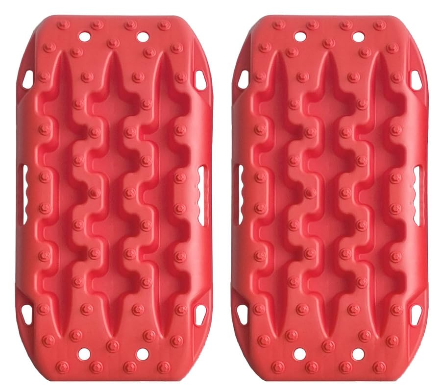 Dragon Winch - Bergungstraktionsbrett HD Set ATV (rot) | Off-Road Sandtraktionsketten | 58 x 30 cm | aus strapazierfähigem Polypropylane | erhöht die Traktion | hilft bei der Fahrzeugbergung
