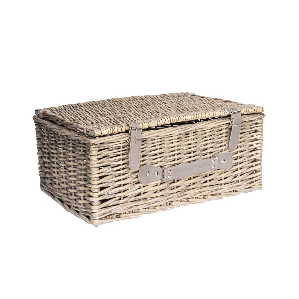 Arthur Cameron - Beedon Natural Wicker Hamper Basket & Gift Basket - Perfect as a Blanket Basket & Home Accessories (Buff, Medium)