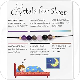 Healing Crystal Bracelet for Women Crystals Protection Anxiety Bracelet Healing Stone Braided String Bracelet Yoga Balancing Protection Bracelet Amethyst Bracelet Spiritual Jewelry for Women Girls