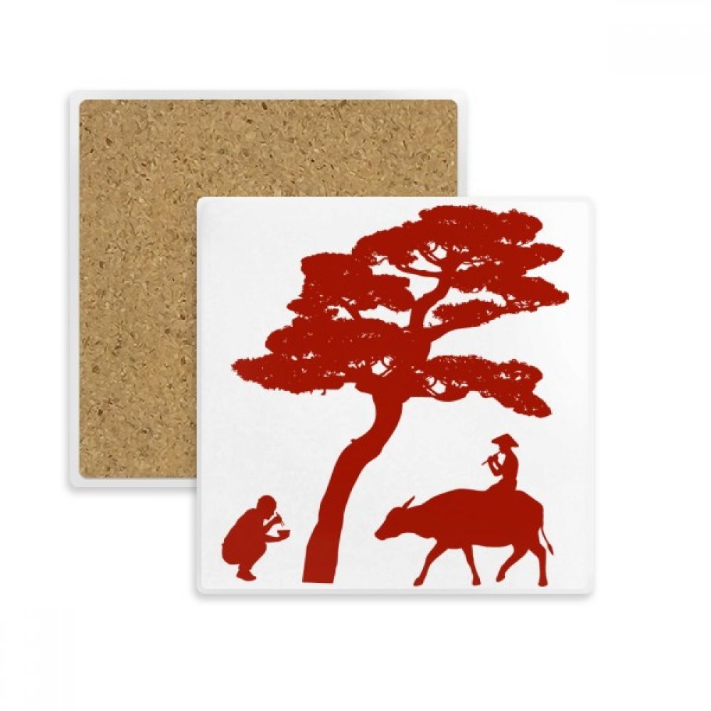 Coaster chine vache absorbant en pierre, le cadeau idéal pour amateur de thé
