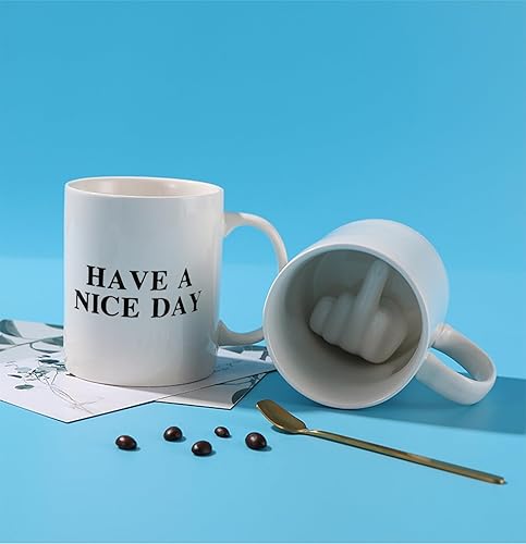 Miniatura 3 de Taza de café con dedo 3D en la parte inferior, divertida taza de café para hombres y mujeres, taza de café novedosa para el día de San Valentín,