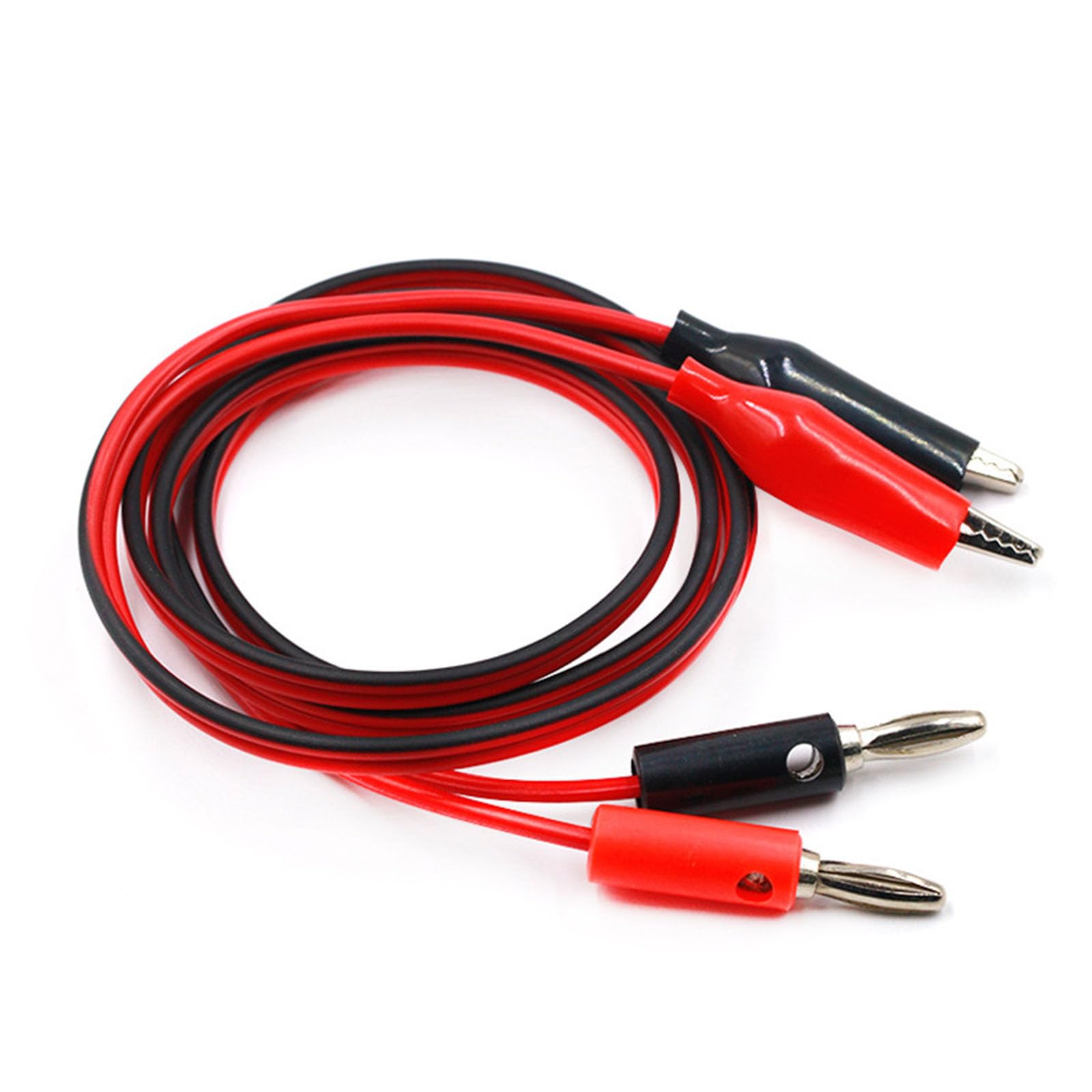 LIUZIKUN 2Pcs Double End Leads Wire Line Silicone Banana Plug to Alligators Clip Leadst Cable Connector