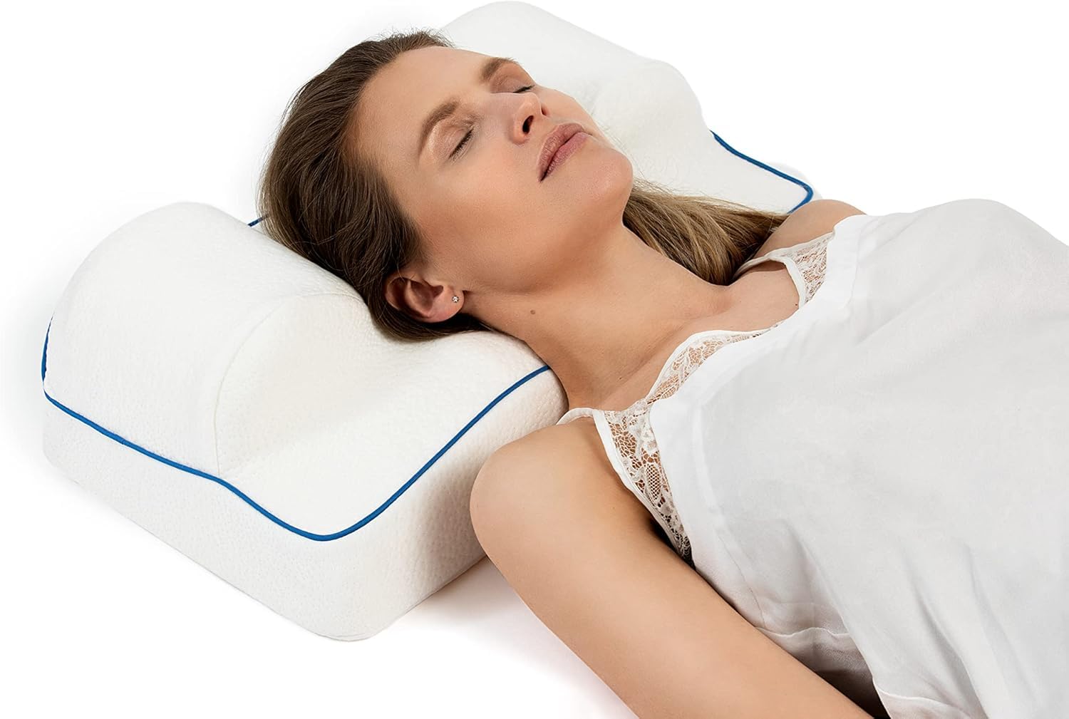 Cuscino Contro le Rughe | Anti Acne | Guanciale Ortopedico Antietà | Posizione Corretta del Collo e Della Schiena | Premium Memory Foam | con Copertura Extra in Bambù