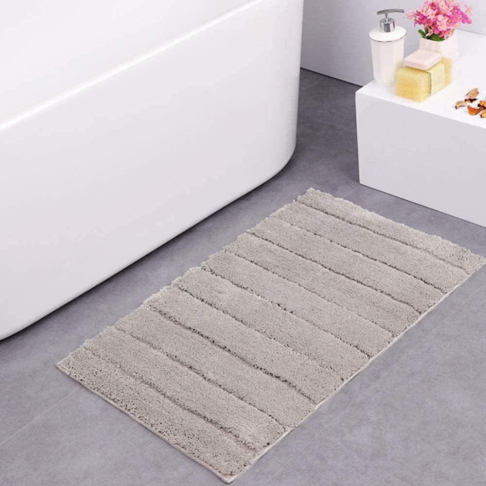 Tappetino da bagno in microfibra antiscivolo Absorbent Chenille Morbido tappeto da bagno macchina lavabile in velluto lavabile tappeto bagno per vasca igienica-giallo 80x50cm ( Color : Grey , Size : 8