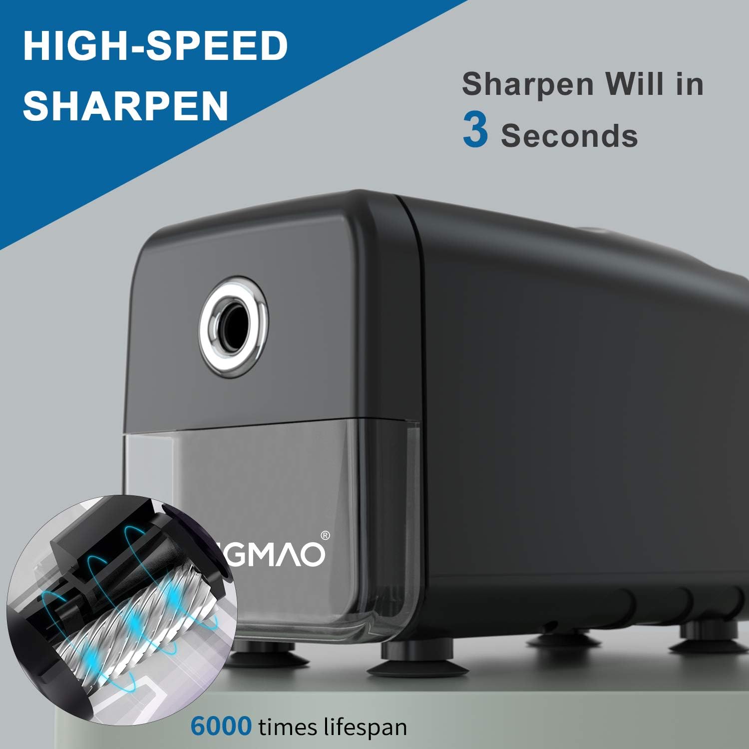 Electric Pencil Sharpener Heavy Duty,Classroom Pencil Sharpener for 6-8mm Colored/No.2 Pencils,Automatic Start/Stop,Super Sharp & Fast,Commercial Pencil Sharpener for Classroom/Office/Home : Office Products