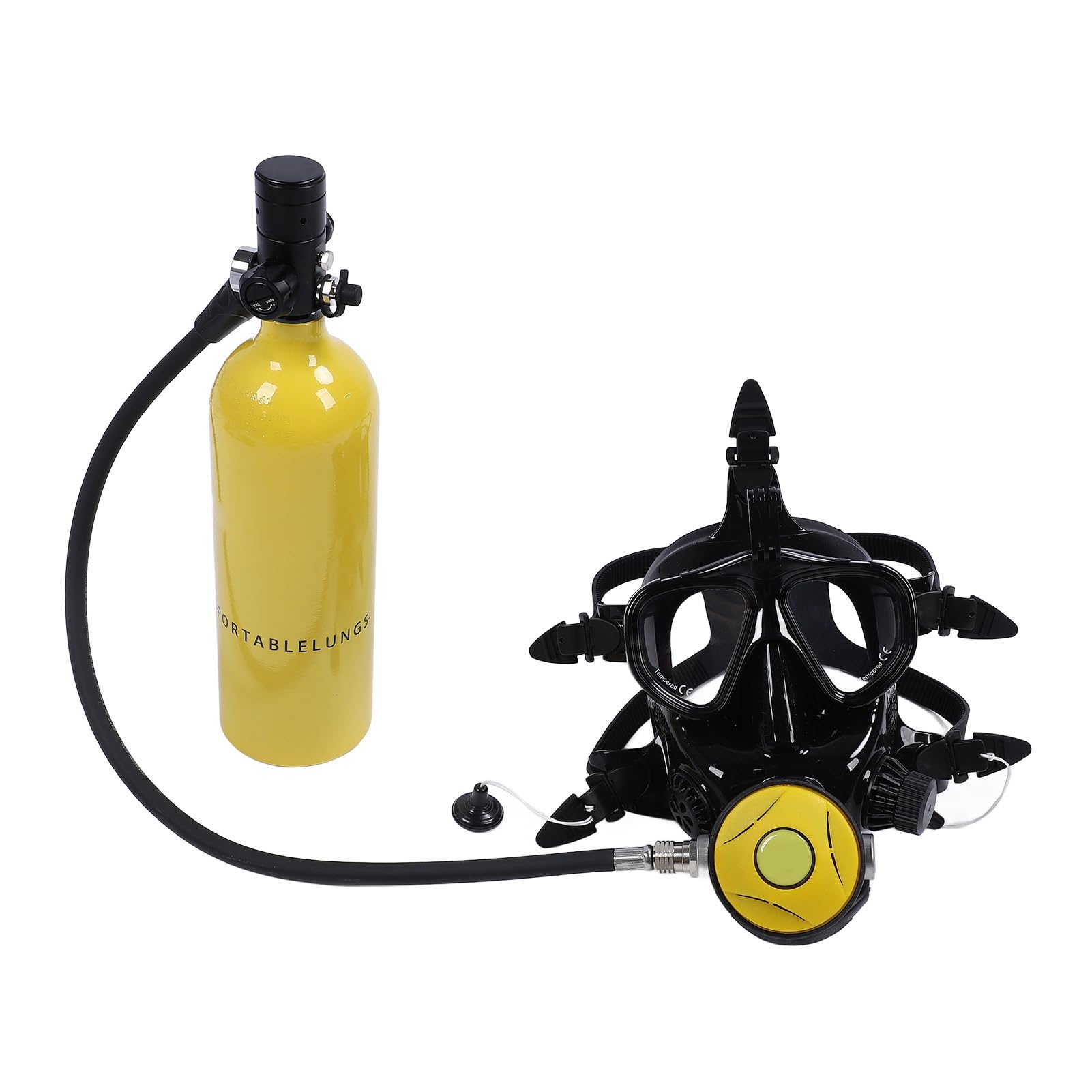 Yoidesu Oxygen, Diving Set, Diving Mini Diving Cylinder with Snorkel Mask Simple Breathing Diving Equipment, Snorkeling Equipment Set for Diver (Yellow), Yoidesu5xnsw1hgy4-12
