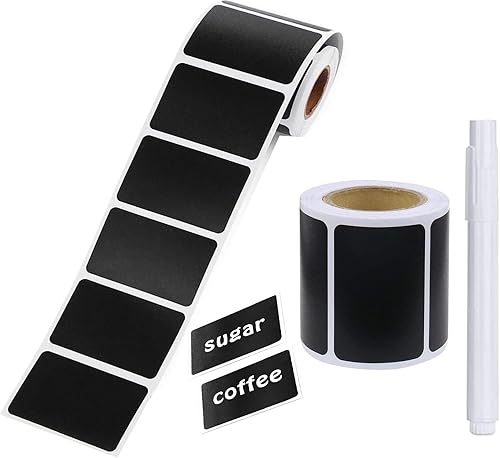 Etiquetas de pizarra, 300 unidades, impermeables, reutilizables, con 1 marcador de tiza borrable, calcomanías extraíbles rectangulares para Etiquetas de pizarra, 300 unidades, impermeables, reutilizables, con 1 marcador de tiza borrable, calcomanías extraíbles rectangulares para