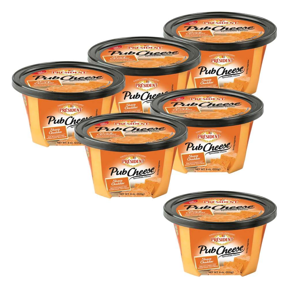 Amazon.com: President Sharp Cheddar Pub Cheese, 8 oz, 6 Pack