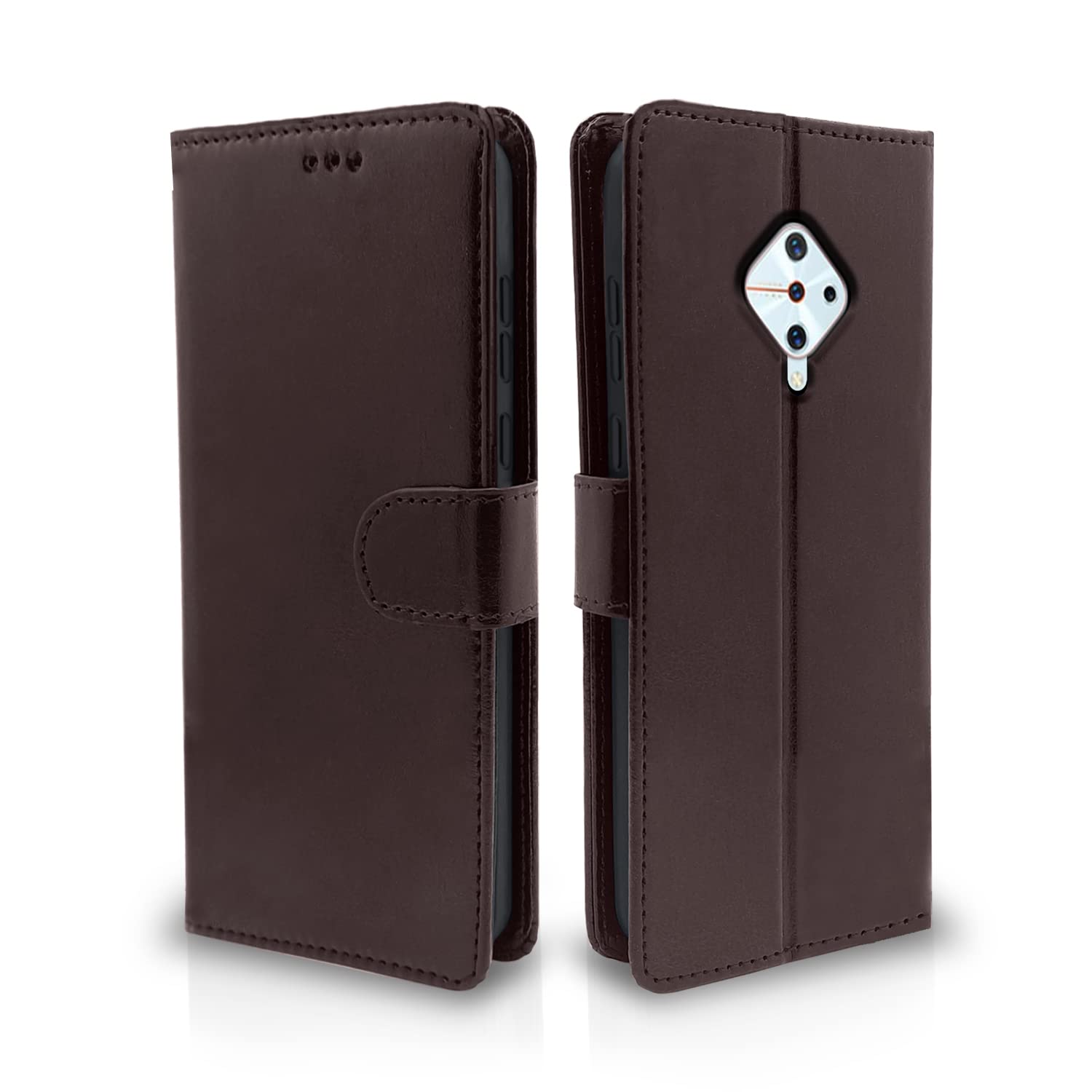 Pikkme Vivo S1 Pro Flip Case Leather Finish | Inside TPU with Card Pockets | Wallet Stand and Shock Proof | Magnetic Closing | Complete Protection Flip Cover for Vivo S1 Pro (Coffee) (B0BK6NZLYY) Amazon Price History, Amazon Price Tracker