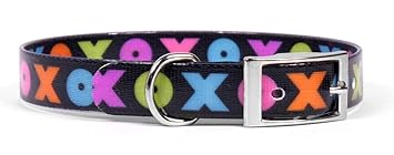 Yellow Dog Design Hugs and Kisses Elements Dog Collar Fits Neck 17.5 to 20