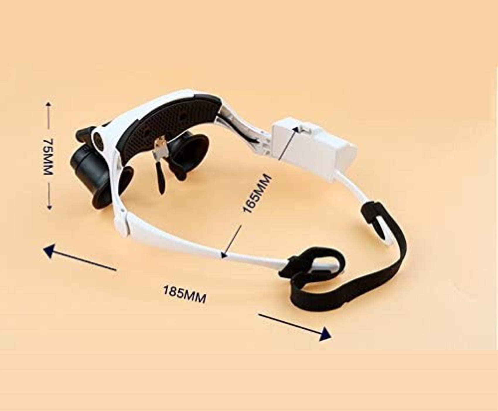 Juego De Lupas, Lupa De Diadema De 10X, 15X, 20X Y 25X con Lente Doble para Tasación, Reparación Y Medición De Relojes, con Lámpara Led.