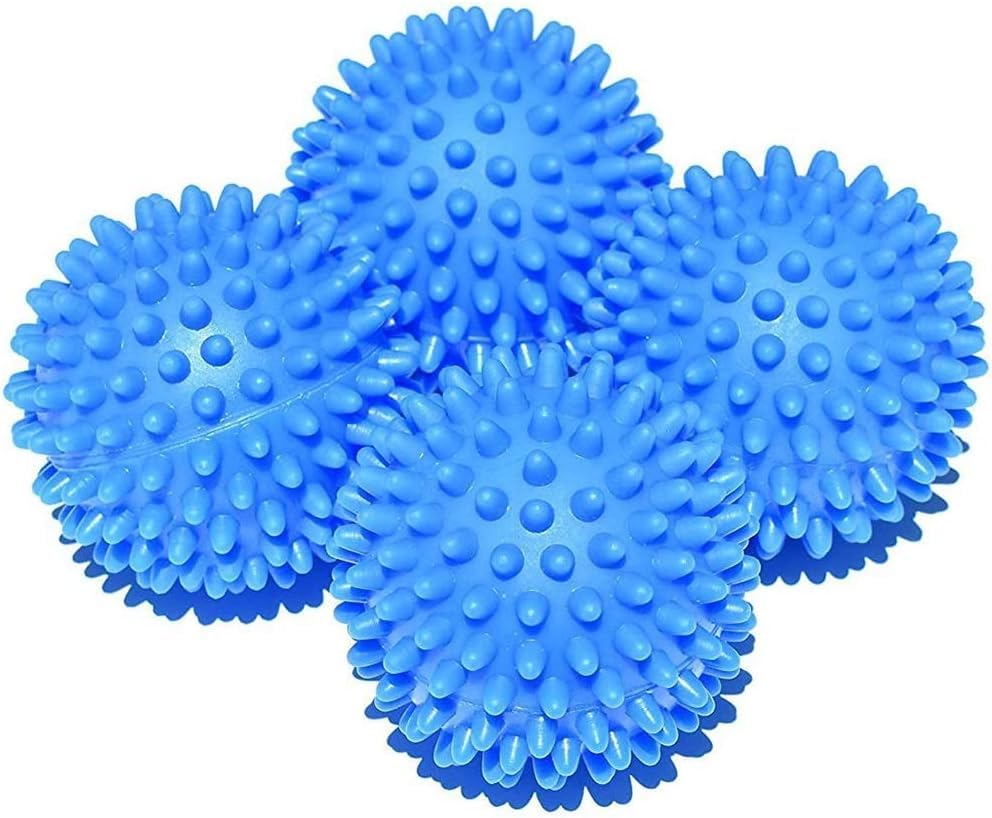 Laundry Dryer Balls - 4 Pack Reusable Fabric Softener Alternative (Blue)