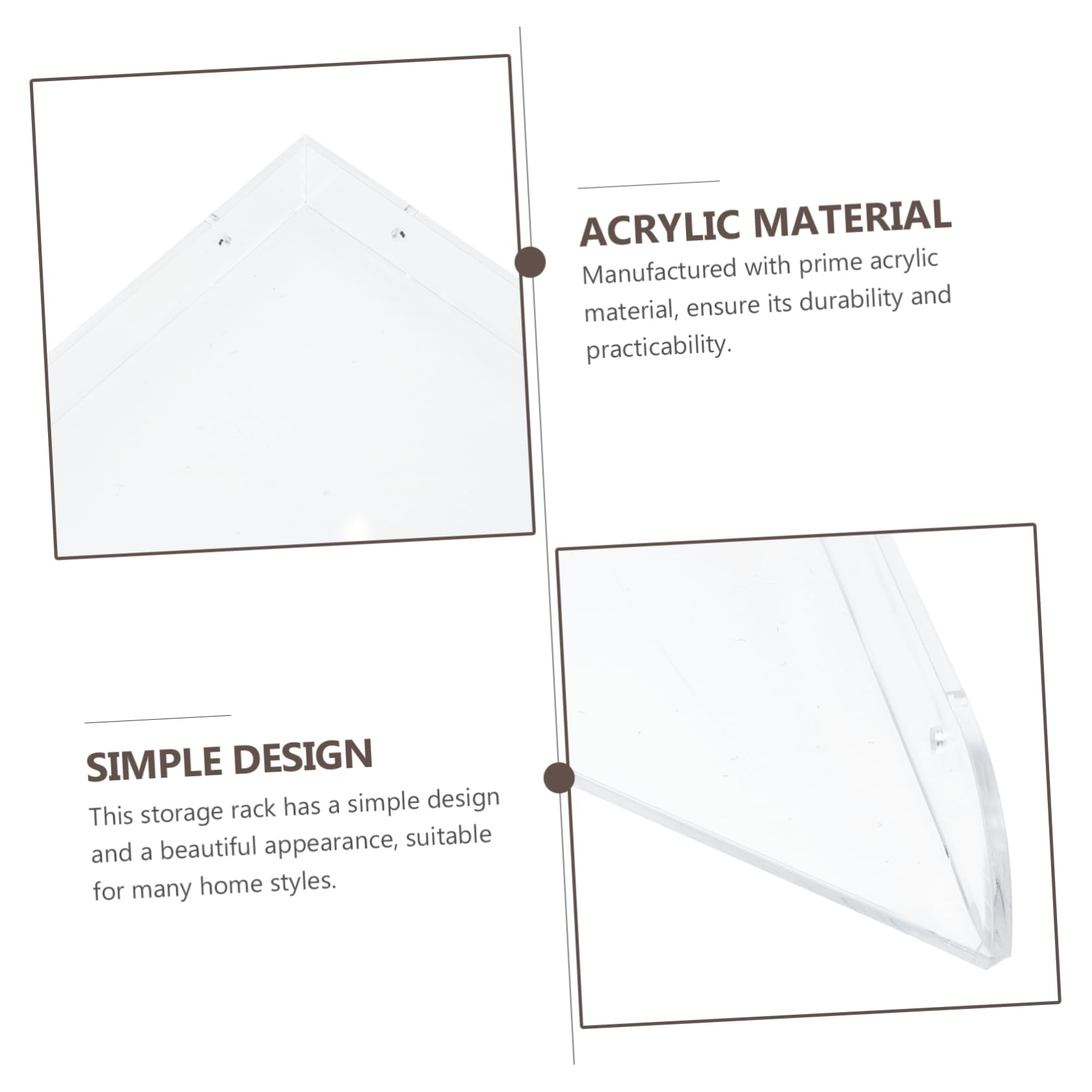 Estante de Esquina para Baño de Acrílico, 1 Juego, Montaje en Pared | Organizador Mural para Ducha, Diseño Triangular Transparente, Almacenamiento Práctico