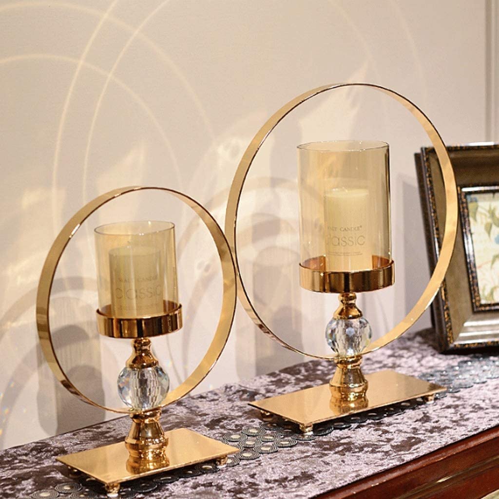 Portacandele in metallo unico, centrotavola in stile nordico, candelabri romantici in oro per la casa camino decorazione regalo