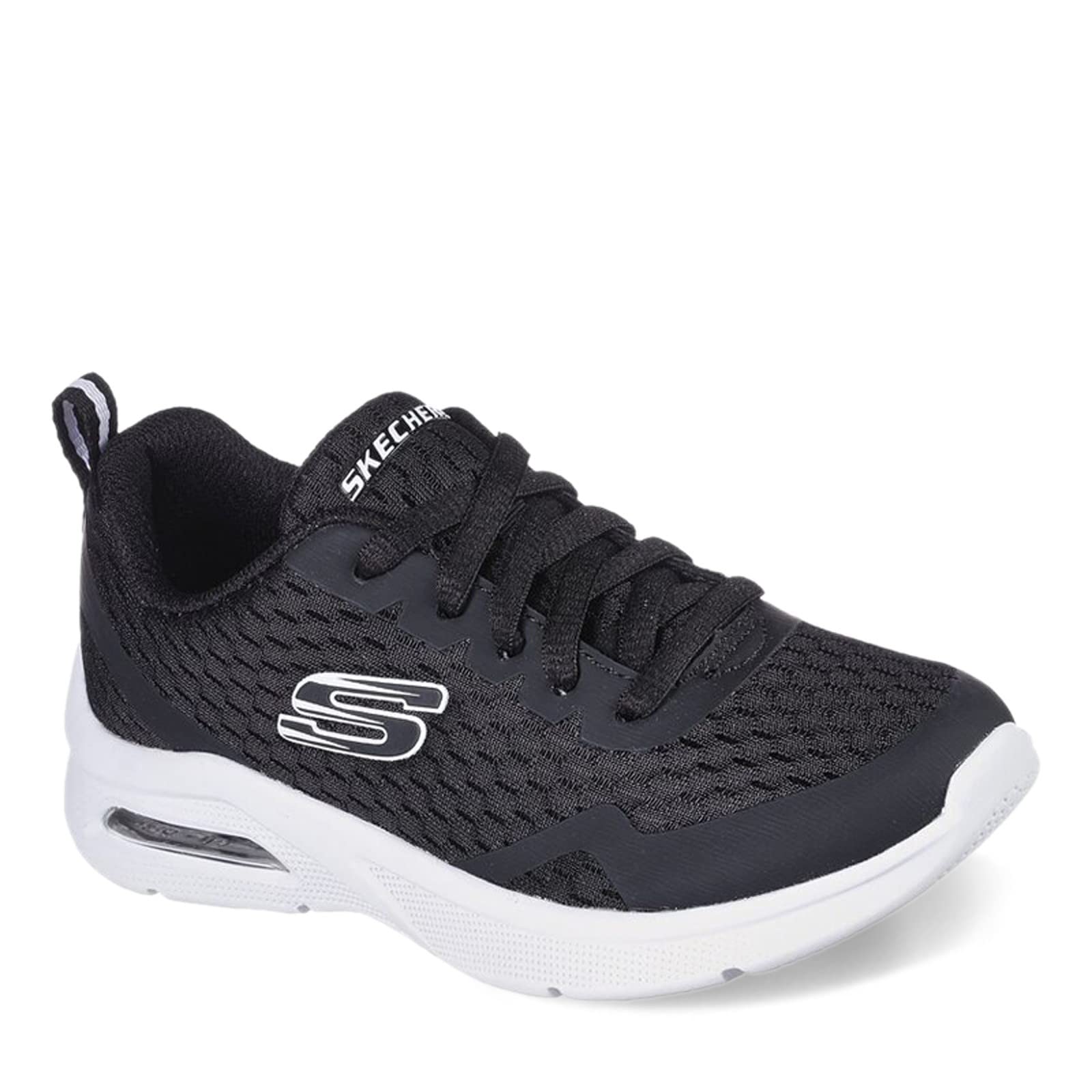 Skechers Boy's Microspec Max Sneakers, Black Textile/ Black & White Trim, 11.5 UK Child