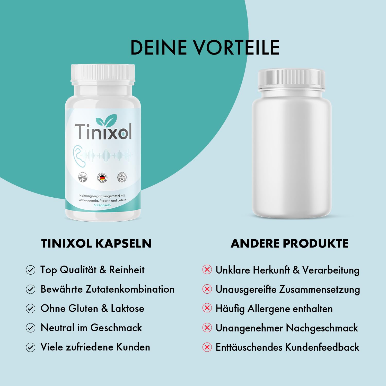 Tinixol Kapseln | Mit Apfelessig und Vitaminen | Top Qualität | 3x60 Kapseln