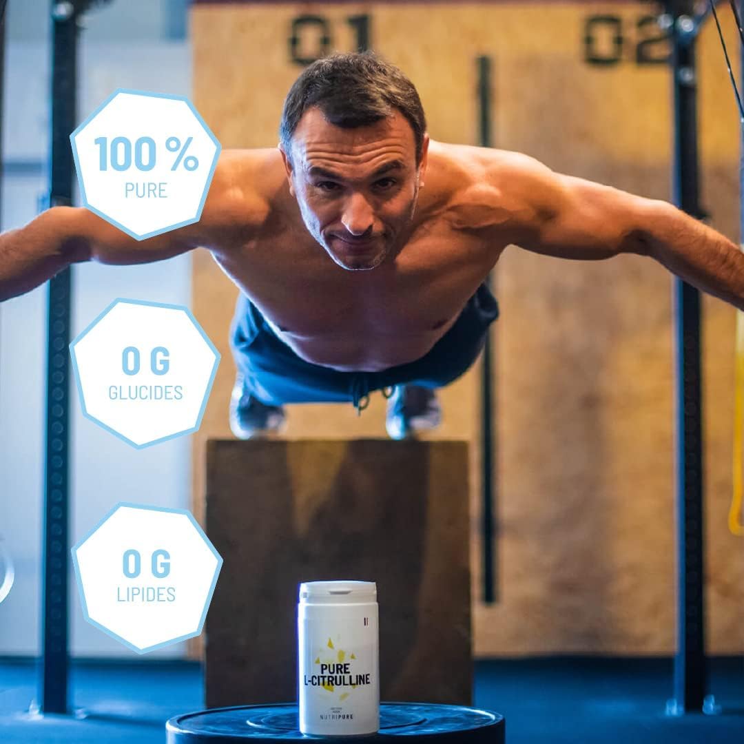 Nutripure | L-Citrulline BioKyowa® Végétale | Idéale pour la Congestion Musculaire pour l'Entraînement | Précurseur de l' Arginine | Sans Malate de Citrulline | 180 gélules(1 mois) | Made in France