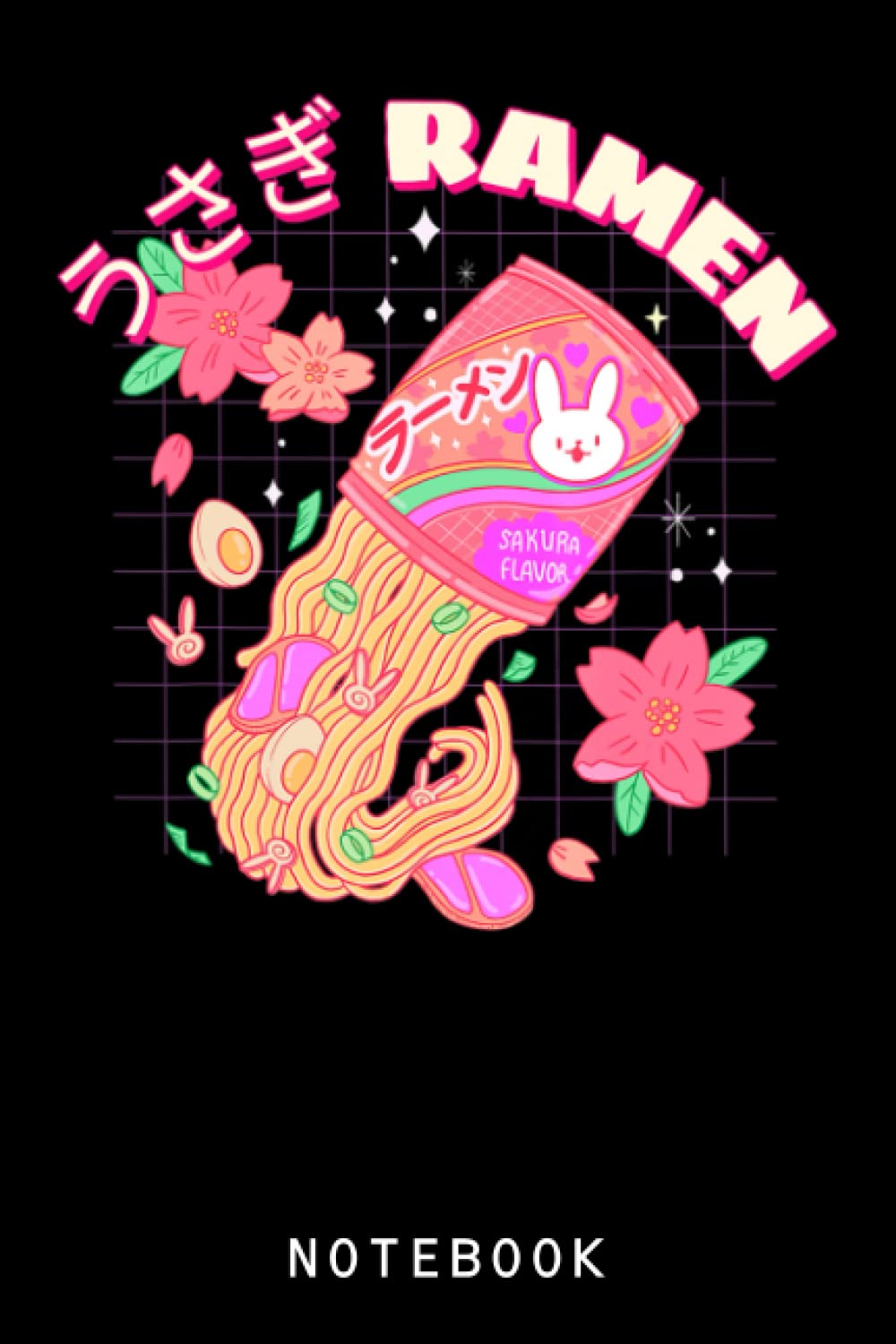 Ramen Bunny Kawaii Anime Japanese Sakura Journal Notebook Lined