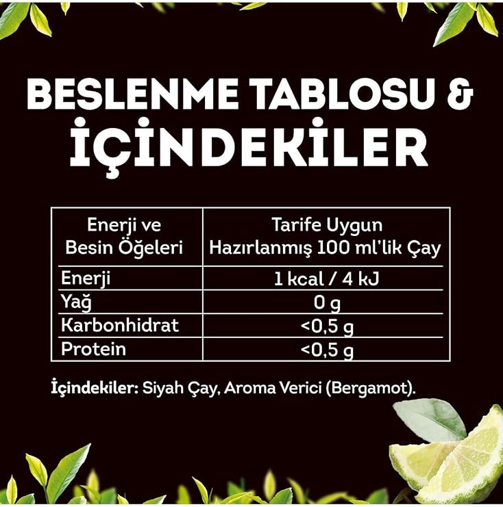 Lipton Earl Gray Bergamot Flavored Bulk Tea 1000 gr x 3 Pieces