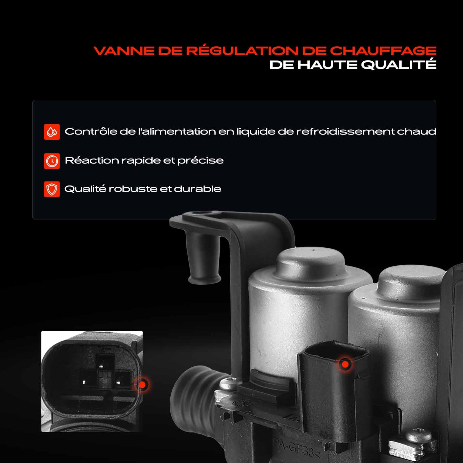 Frankberg Vanne de régulation du liquide de refroidissement 64116906652 | Compatible avec: Série 6 Cabriolet E64, X5 E53, Série 7 E65 E66 E67, Phantom VII Drophead Coupé RR2, Phantom VII RR1