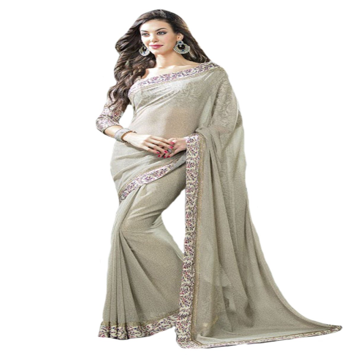 Sari mariage et fête indienne tenue de cérémonie pour femme