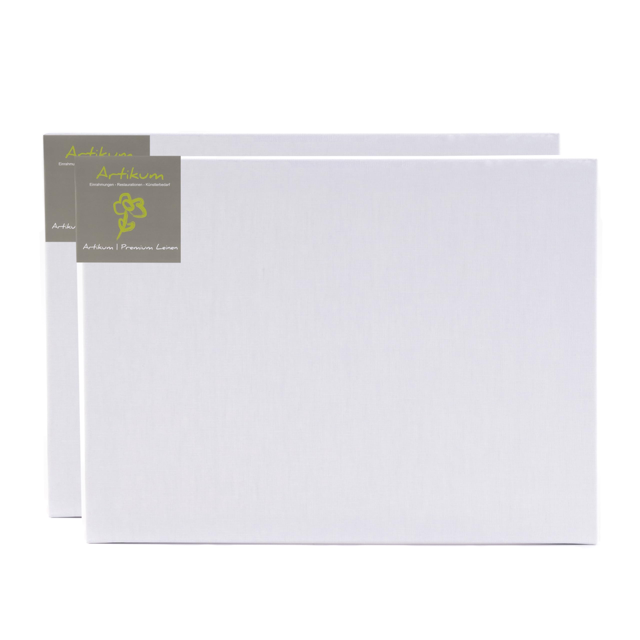 ARTIKUM 2X Lino Premium 80x100cm | Tela su Telaio a barella 80 x 100 cm | Tela 100% Lino ±430 g/m² Tripla innescata, pronta a dipingere Telaio a barella con Tela