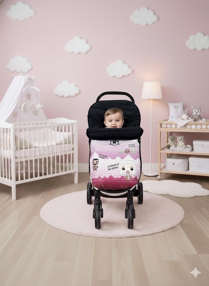 Baby Star Saco Silla de Paseo Universal, Saco Bebe Invierno con Polar extrasuave, Saco Carro bebé Impermeable, Desmontable y Transpirable, Doble Apertura, resistente al frío hasta -15 grados