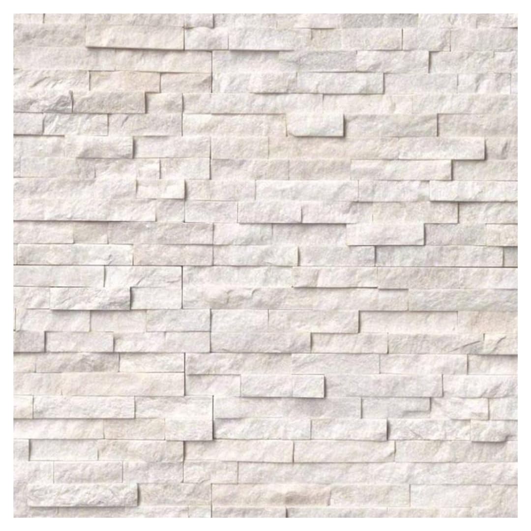 Tenedos Arctic White Ledger Wall Panel 6 in. x 24 in. Natural Stone Tile (60 pcs/60 sq.ft.)