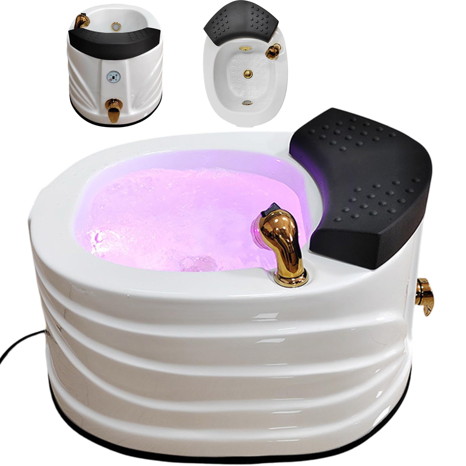 Wangyingxu Pedicure Foot Spa, Foot Massager Acrylic Massage Footbath, Feet spa Tub Colorful Light Surfing Hot and Cold Adjustment, Portable Pedicure Bowl, Soak tub Bath Basin
