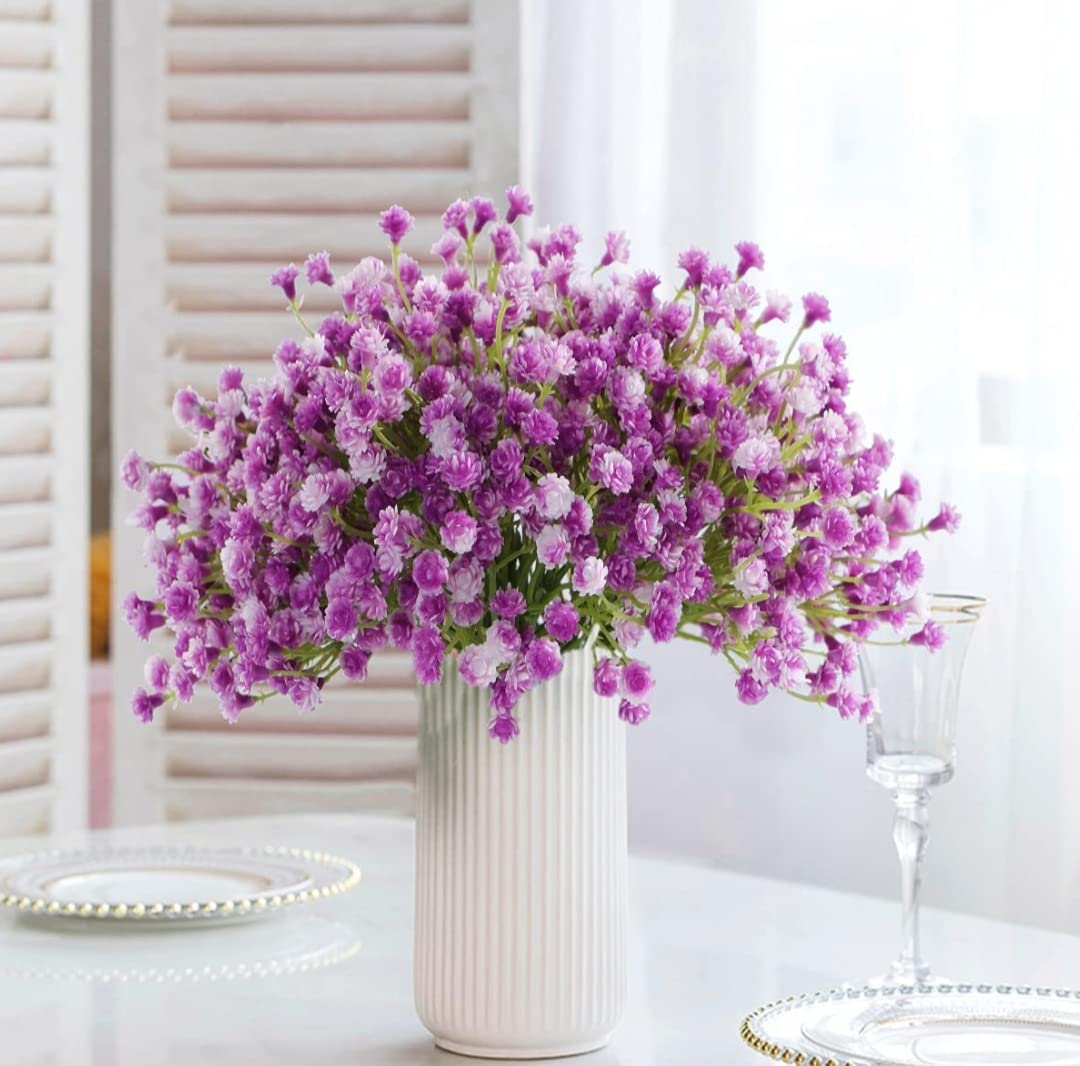 VRB Dec™ Artificial Babys Breath Gypsophila Flower Sticks for Home Decoration | Faux Flowers for Vases | Decoration Items for Living Room (Purple, 2) (B0BFBTFM7M) Amazon Price History, Amazon Price Tracker