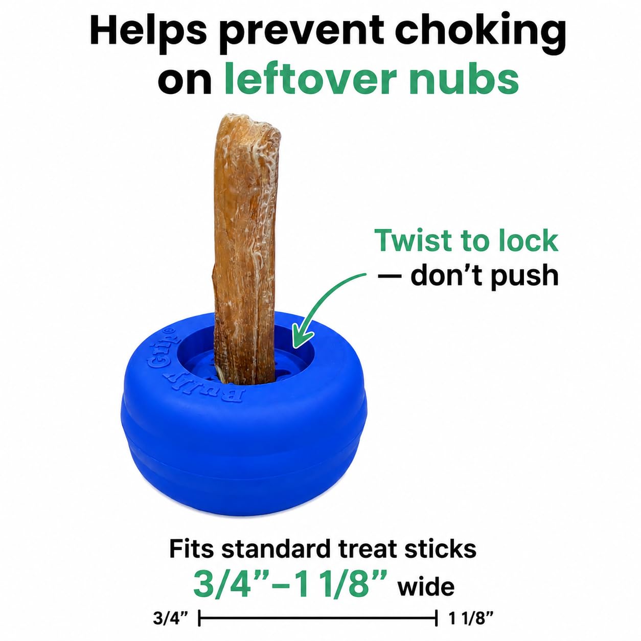 Bully Stick Halter für Hunde - Große Größe - Interaktives Hundespielzeug, Hundeleckerli-Halter, Slow Feeder, Leckerli-Spender, Kauspielzeug und Hundesicherheitsvorrichtung