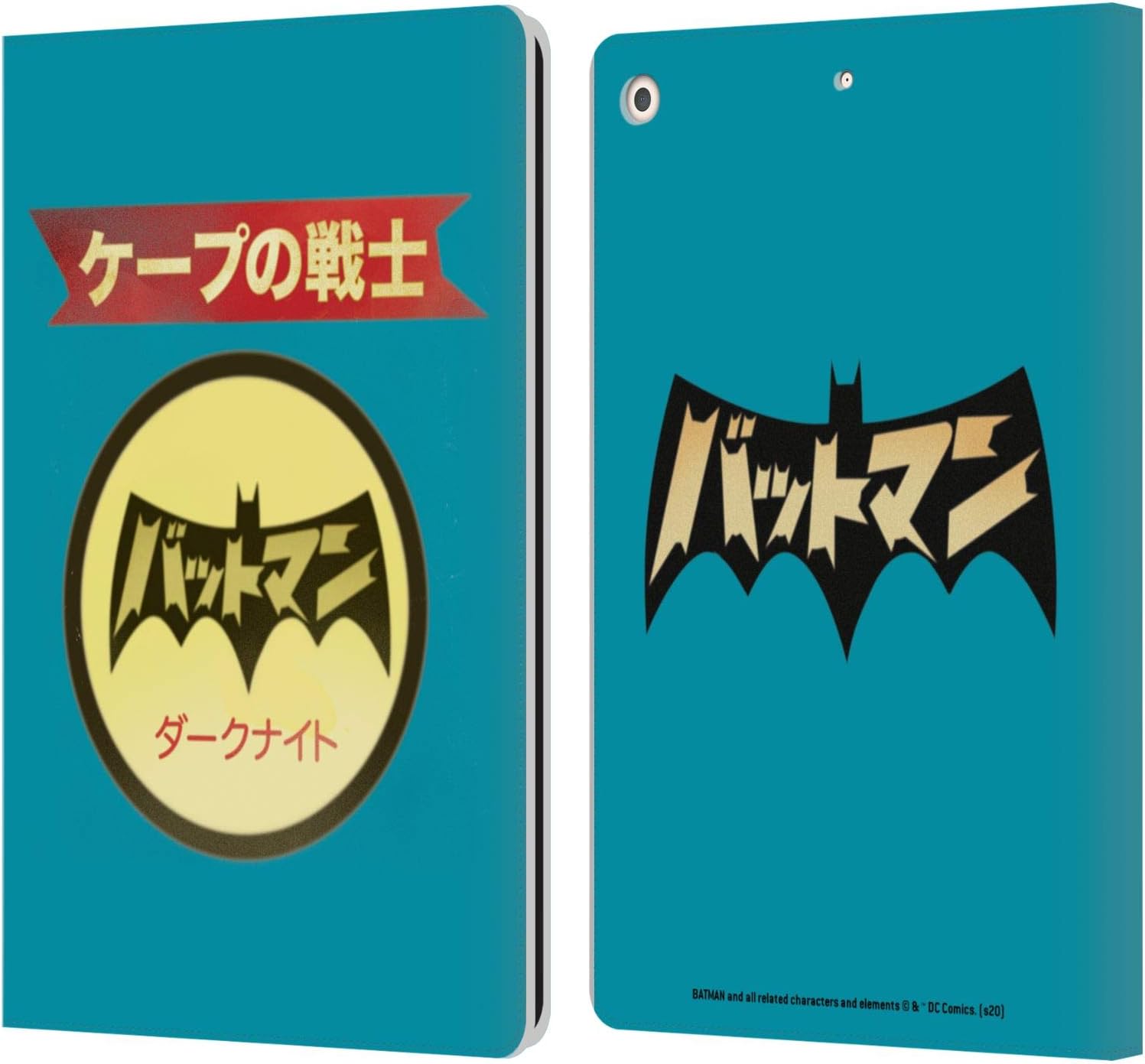 Head Case Designs Officially Licensed Batman DC Comics Japanese Logo Vintage Fashion Leather Wallet Case Compatible with Apple iPad 10.2 2019/2020/2021
