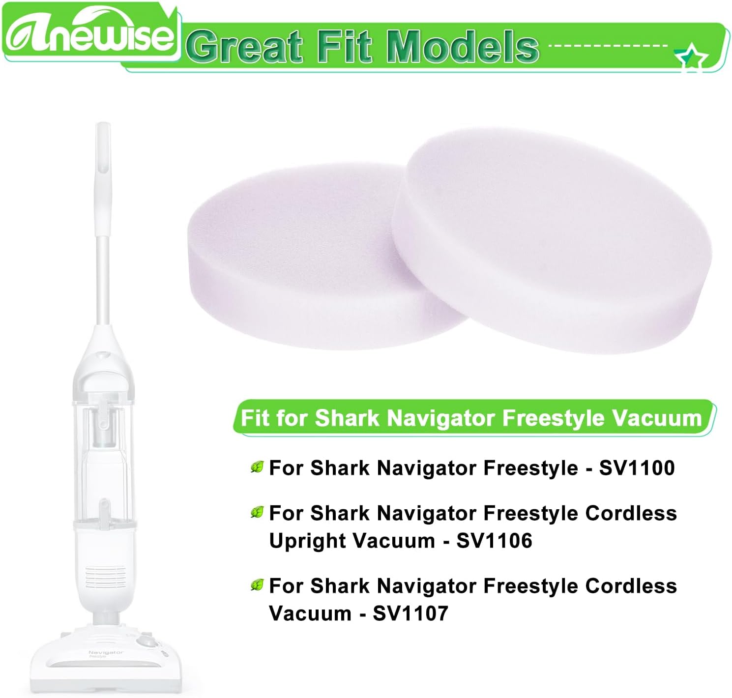 Anewise SV1106 Filter for Shark Navigator Freestyle SV1112, SV1100, SV2002 image 2