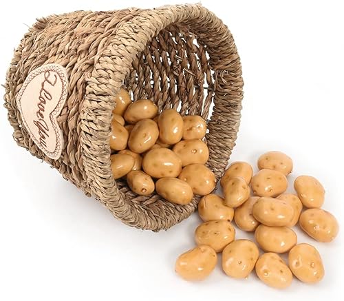 HUIANER Mini papas artificiales, 40 piezas de patatas falsas simulación mini vegetal para el hogar, cocina, fotografía, decoración de fiesta, 1.4 in