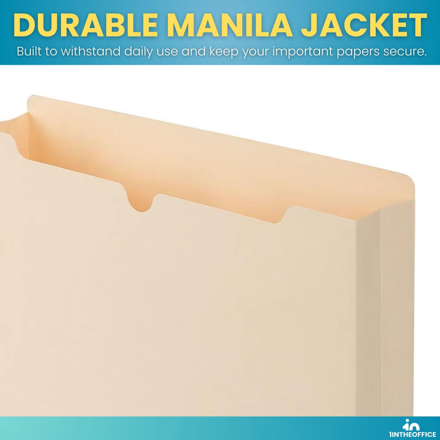 1InTheOffice File Jacket, 2" Expansion, Manila File Storage, Letter Size, 50 Pack