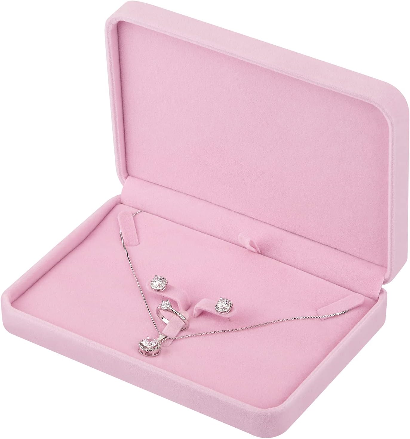 LETURE Large Velvet Jewelry Set Box, Big Necklace and...