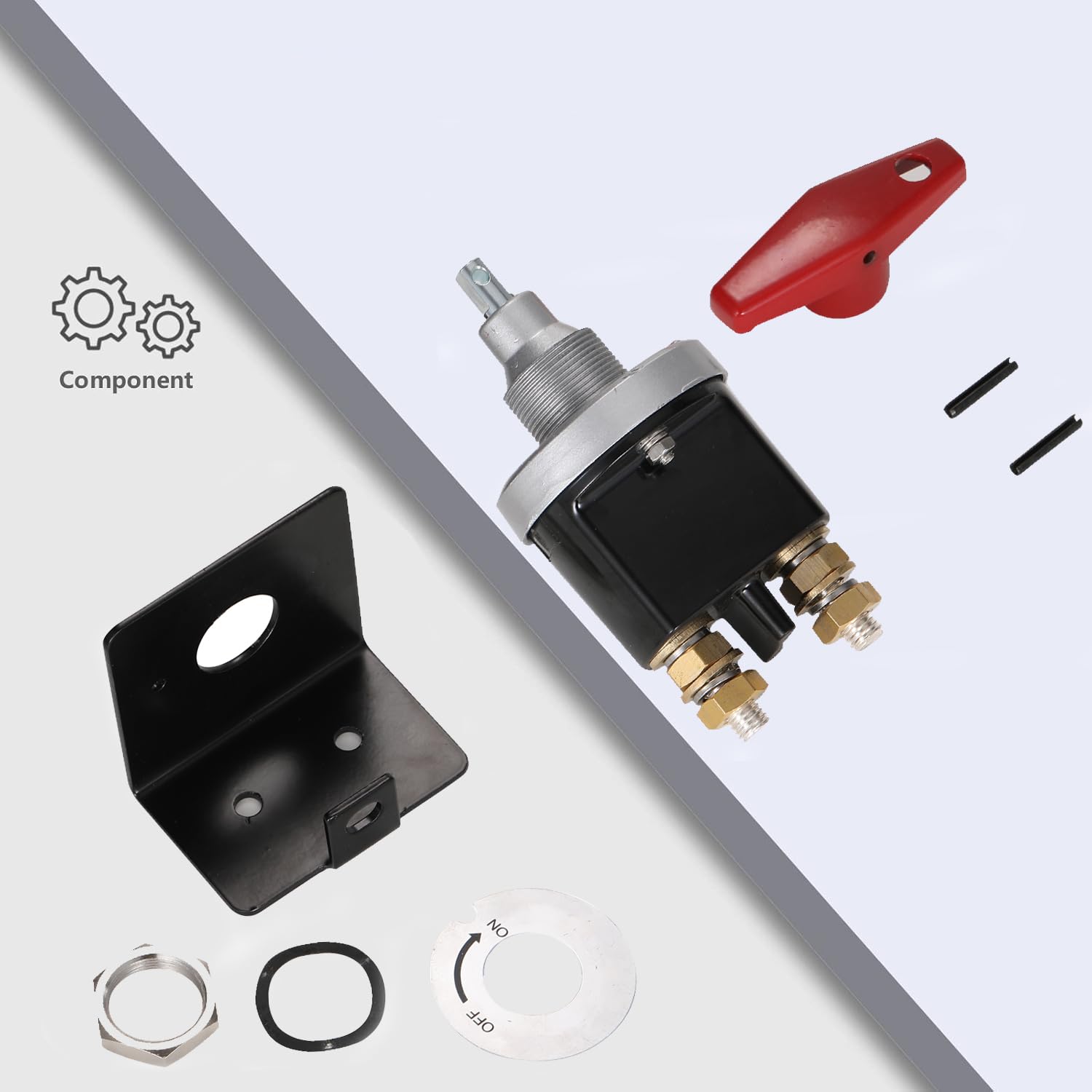 Interruttore di disconnessione della batteria, 300A 12V 24V Isolatore principale della batteria Interruzione dell'interruttore di alimentazione per auto, barca, camper, ATV, camion automatico  34