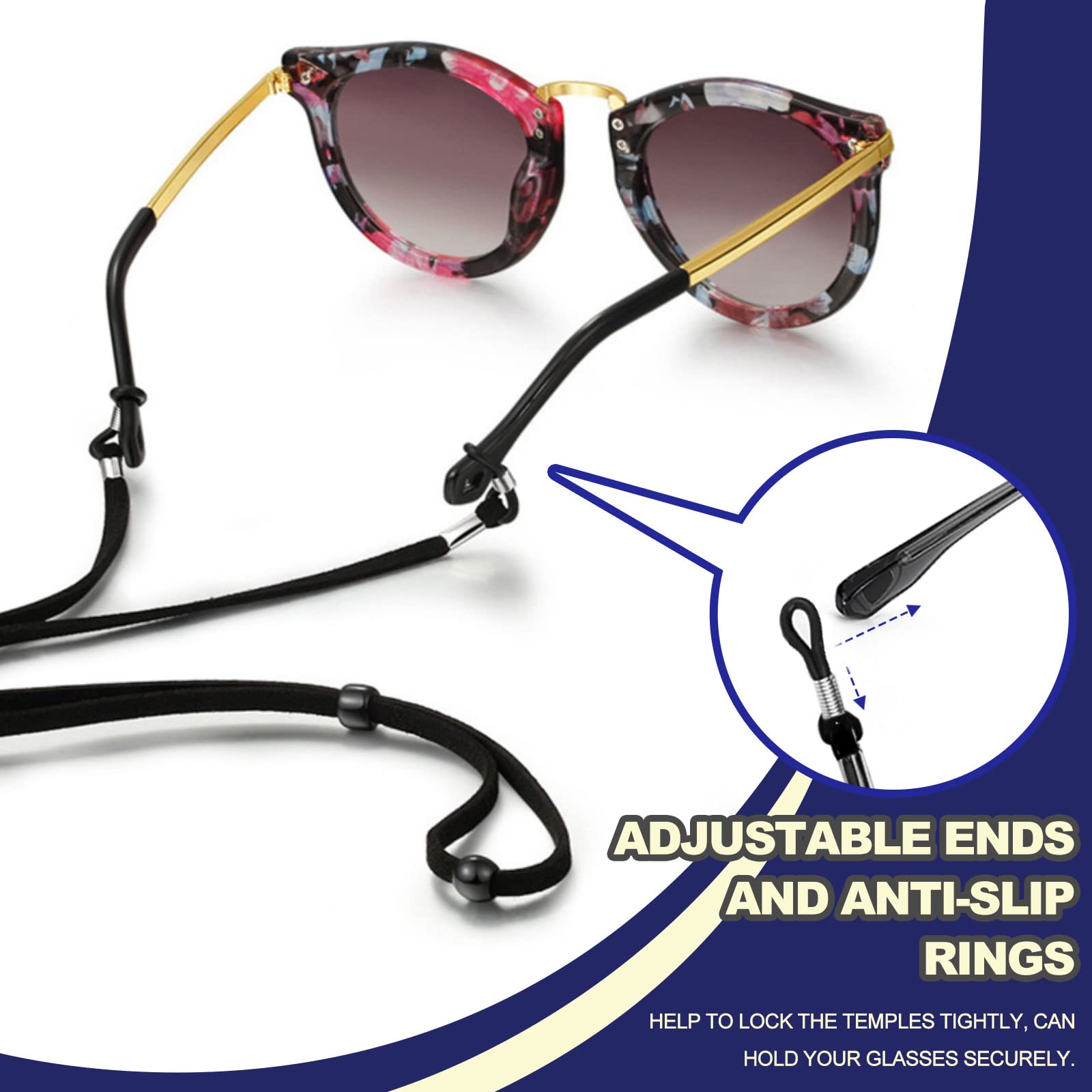 Qufiiry 3 Piezas Cordones para Gafas, Cuerda Gafas, Correa Gafas, Cordón Gafas, Cuerda para Gafas, para Gafas para Hombres y Mujeres