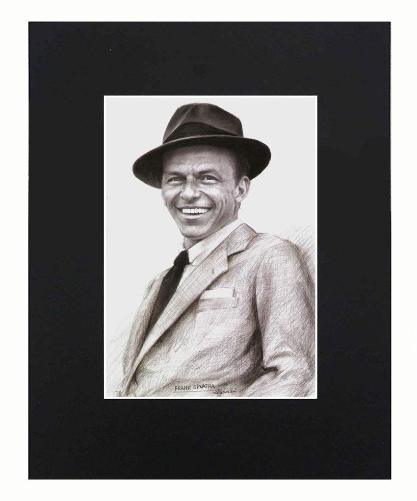 XQArtStudio Frank Sinatra Portrait Art Print Picture Photograph Mini Poster Gift Wall Decor Display Size with Matted 8x10