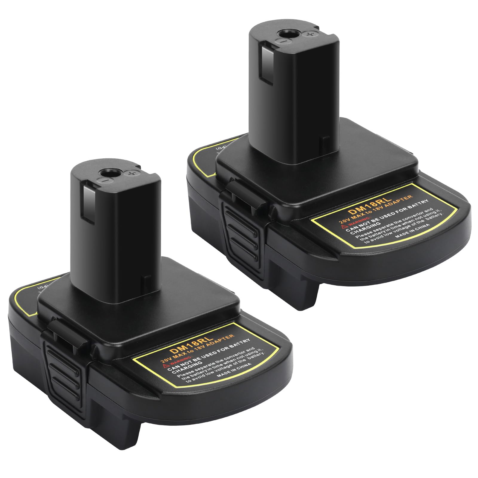 Pack DM18RL Battery Adapter for Dewalt 20V& Milwaukee 18V Li-Ion Battery  Convert to for Ryobi 18V P108 ABP1801 Battery with USB Port - Main Image